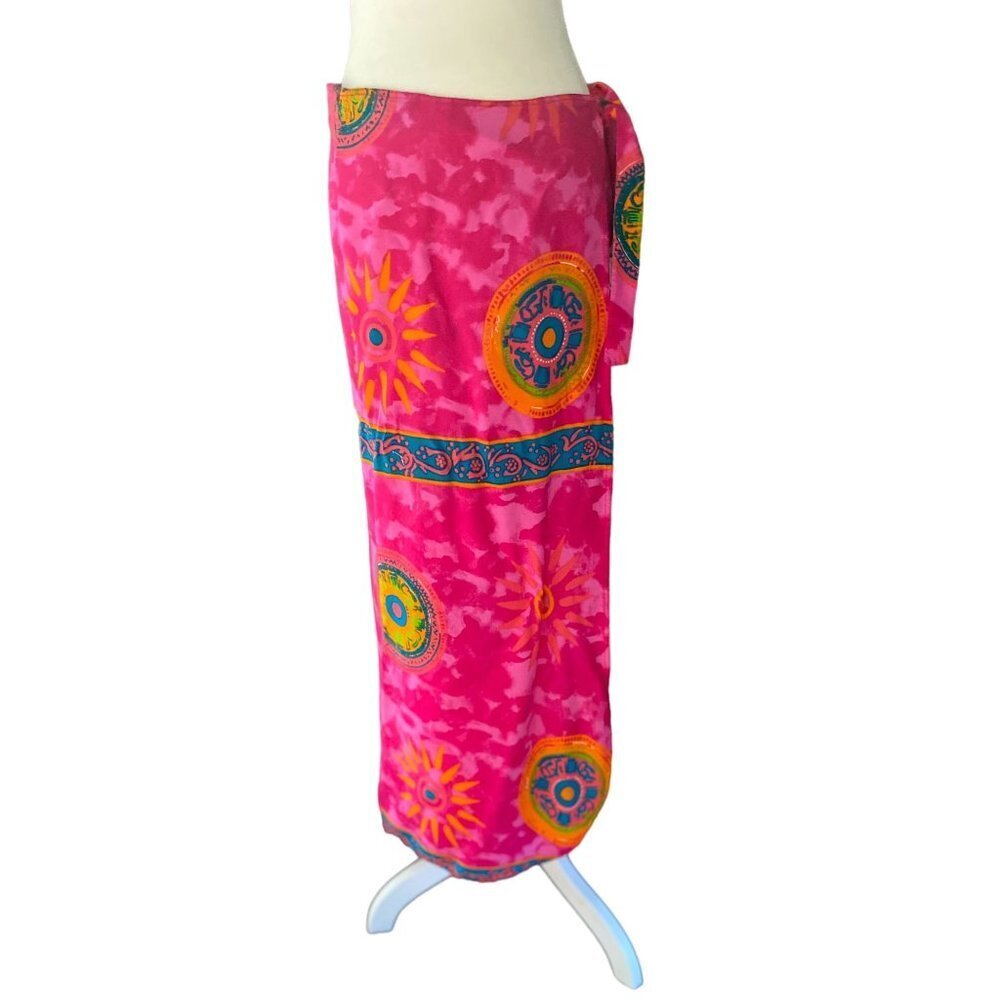 Mamu Boho Pink Mandala Beach Cover Up Sarong OS